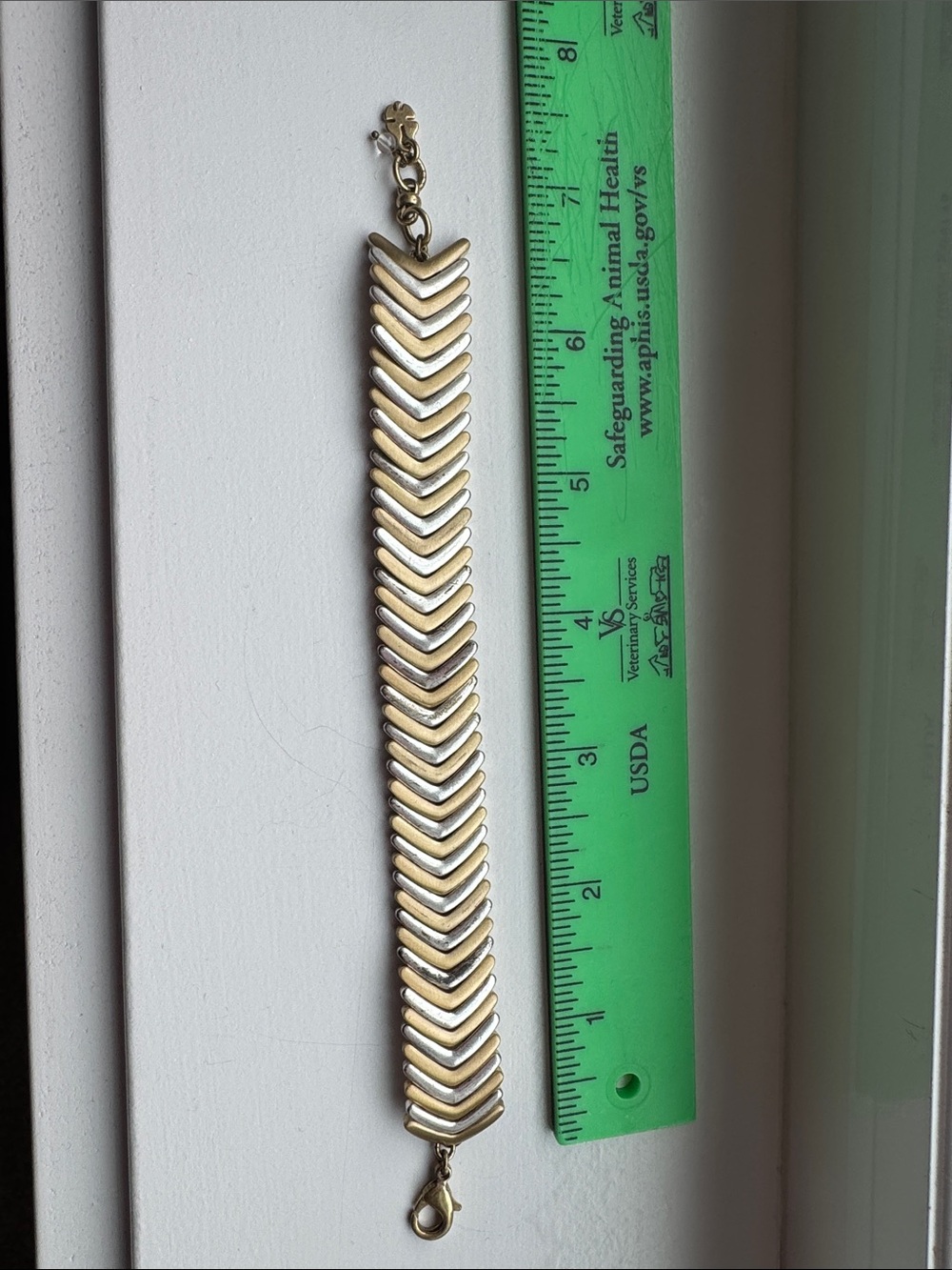Lucky Brand Gold and Silver Chevron Link Bracelet